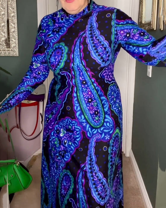 Paisley print elegant dress