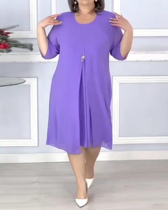 Women's solid color loose dress