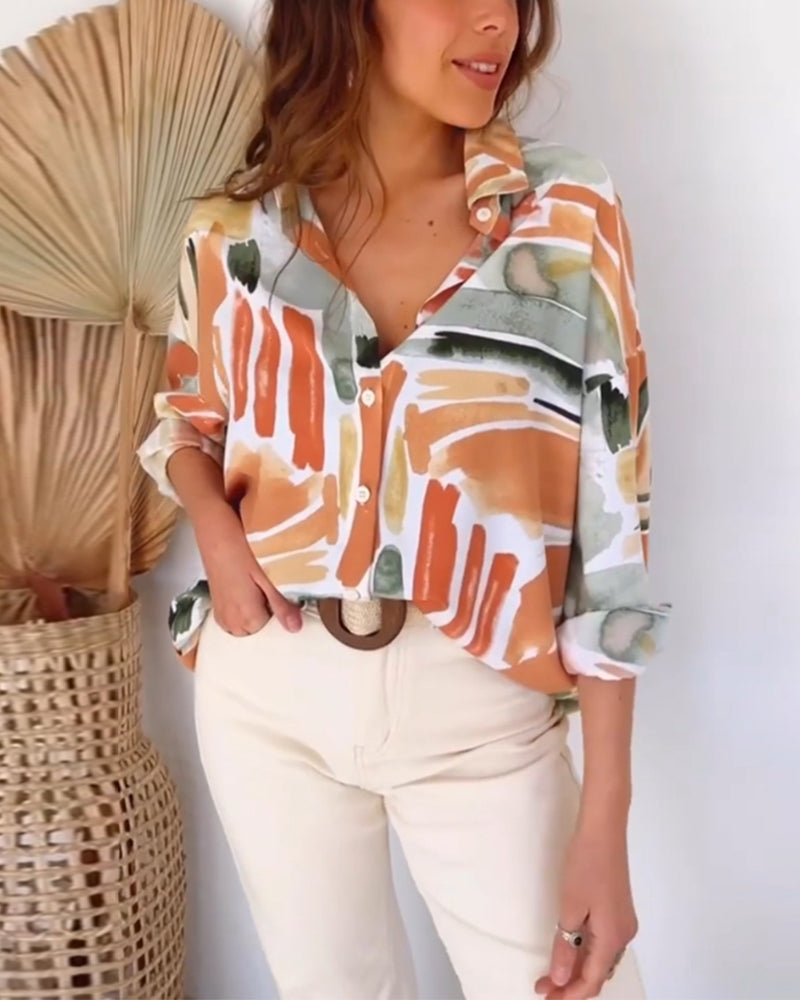 Colorful loose commuting shirt