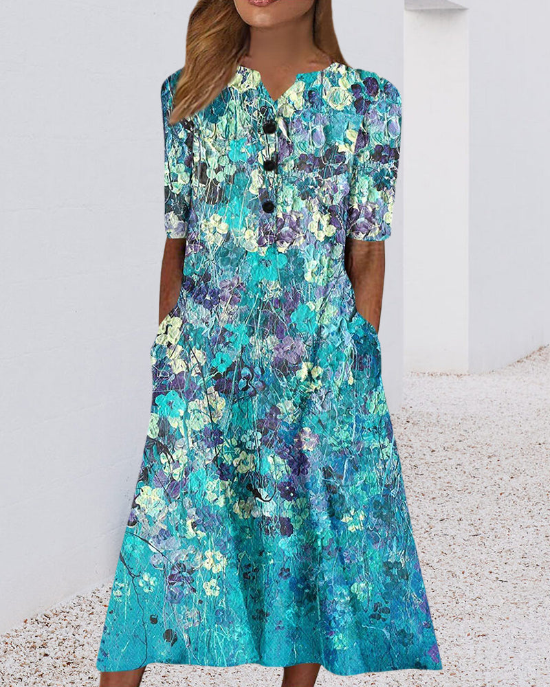 Floral print pocket dress