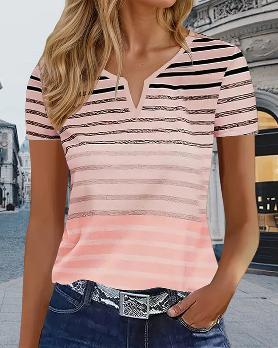 Casual Striped Slim T-Shirt