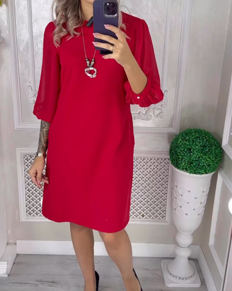 Solid color simple elegant dress