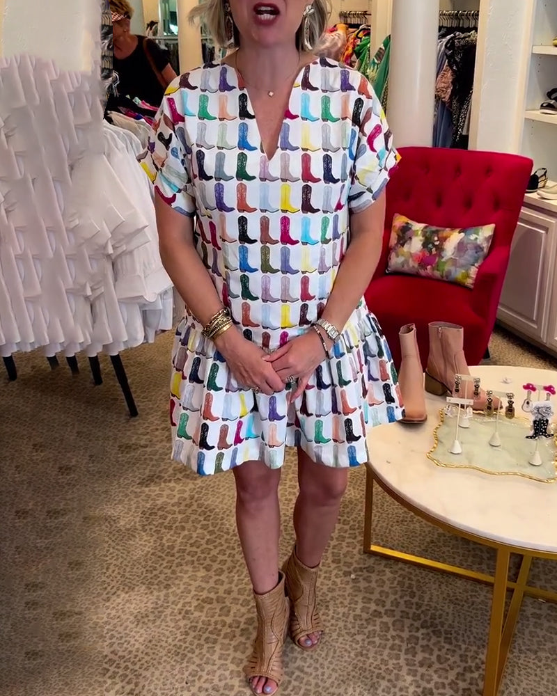 Colorful cartoon pattern dress