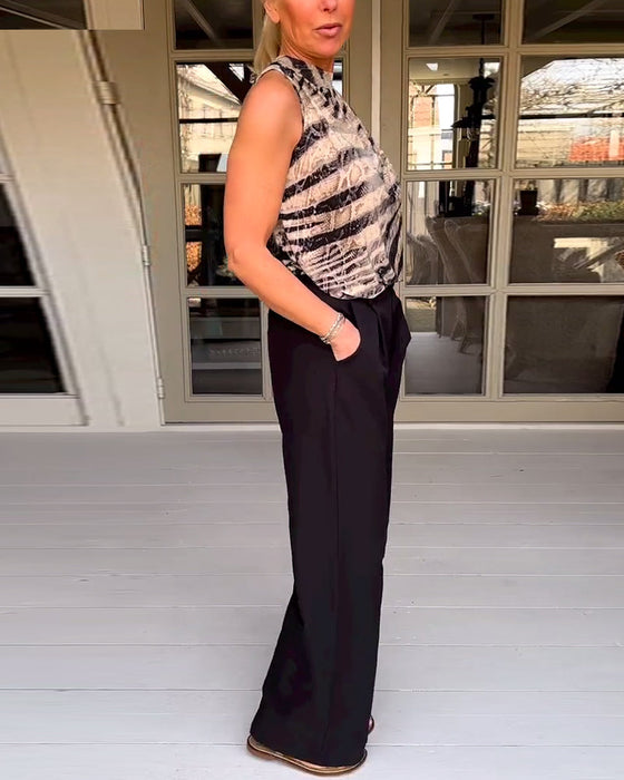 Vintage zebra print sleeveless top