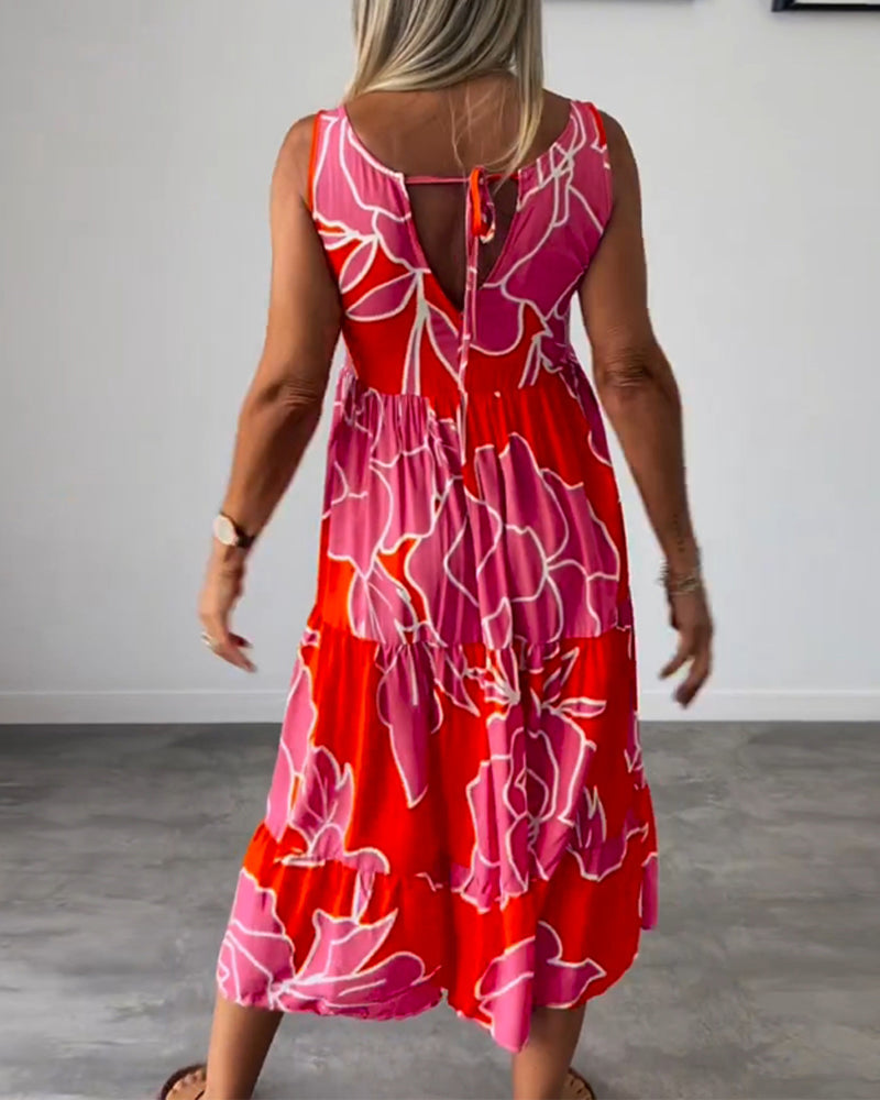 Women's patchwork printed dress