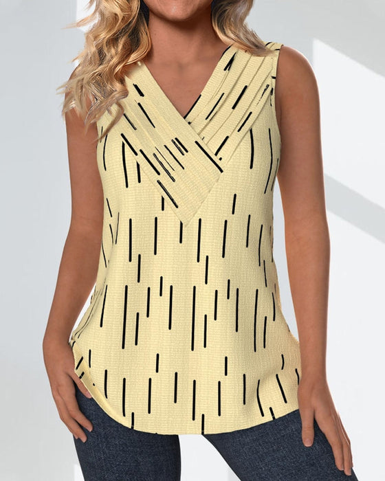 Sleeveless vertical striped top