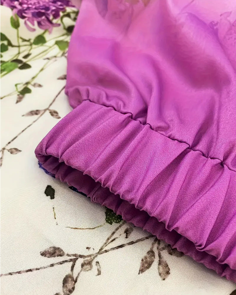 Butterfly print pocket wide leg pants