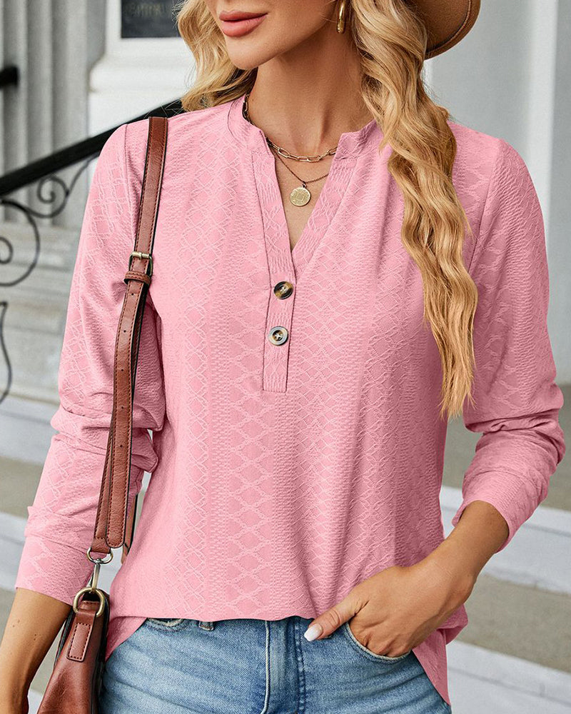 Solid color v-neck top