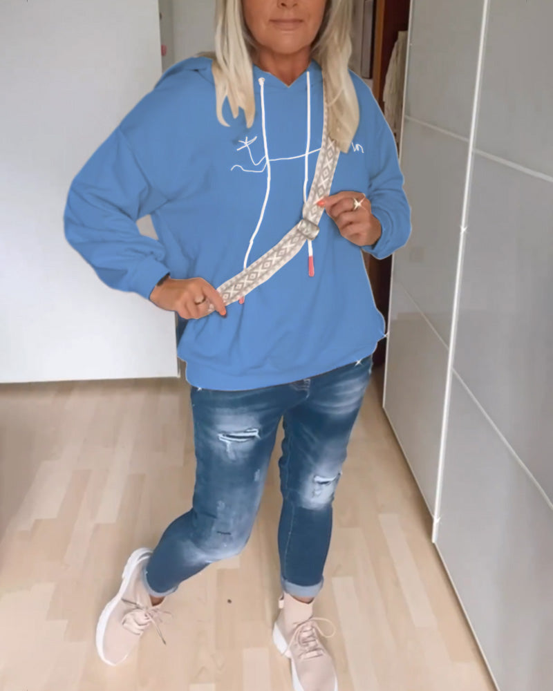 Loose anchor print hoodies