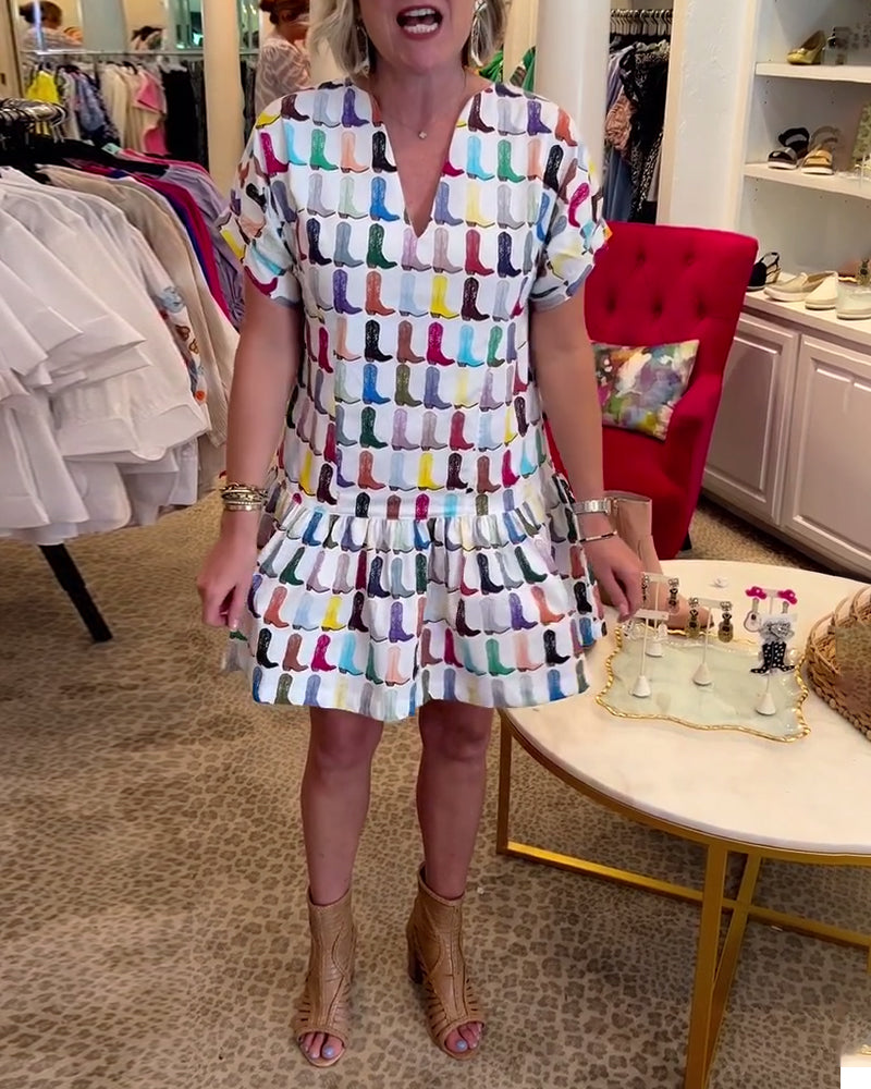Colorful cartoon pattern dress