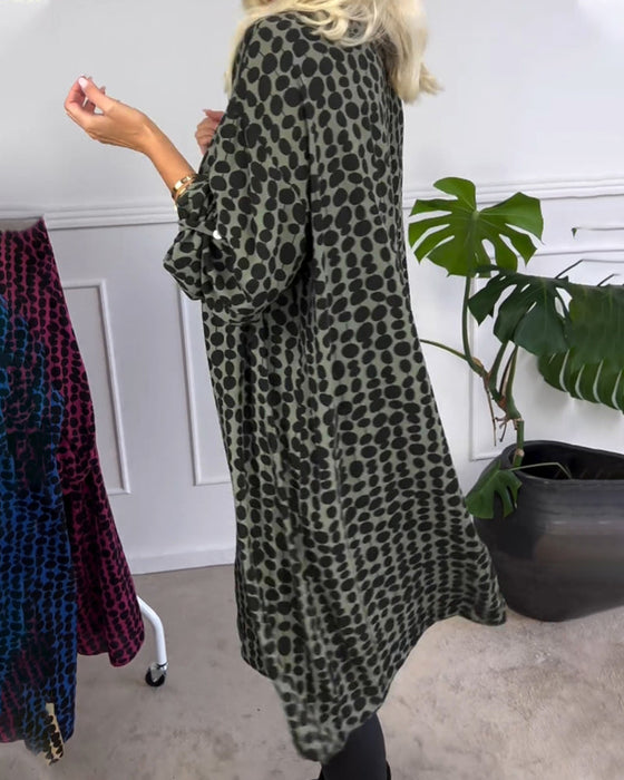 Retro polka dot v-neck dress