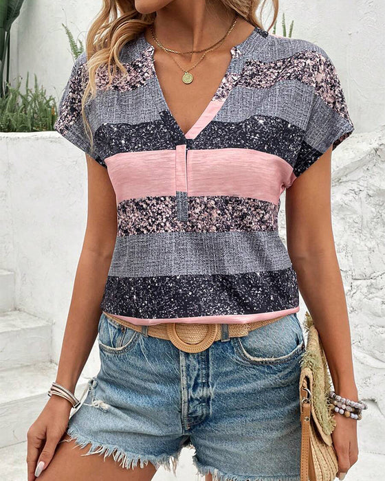 V-Neck Short-Sleeved T-Shirt