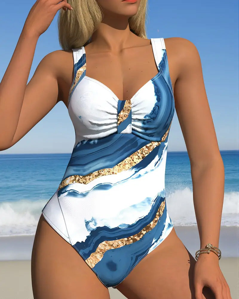 One Piece Printed Bikini