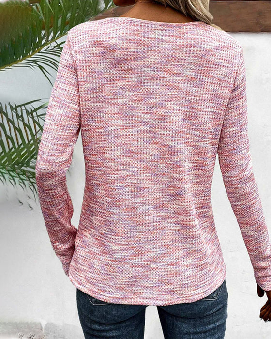 V-neck buttoned casual top