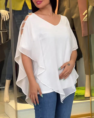 Solid color loose hollow top