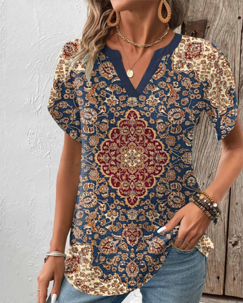 Short-sleeved retro style top