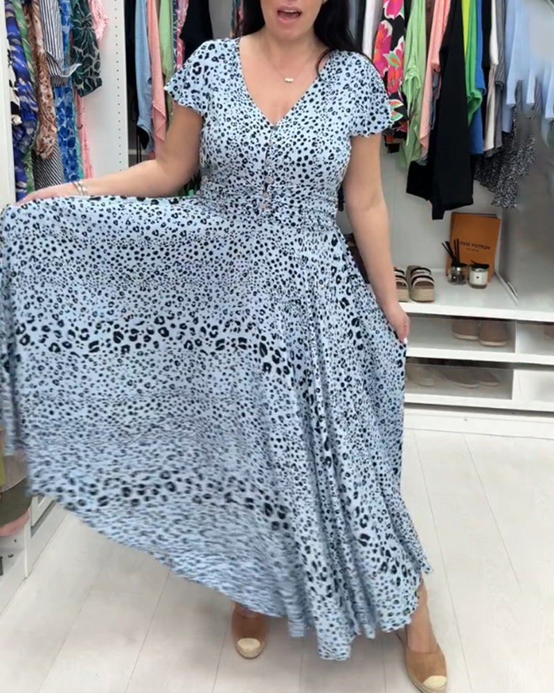 Short Sleeve V-Neck Dress