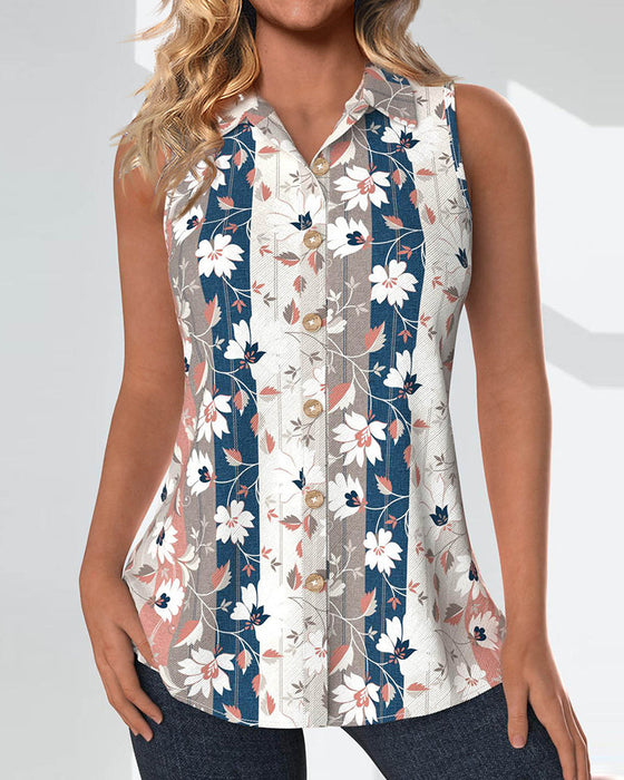 Casual sleeveless printed top