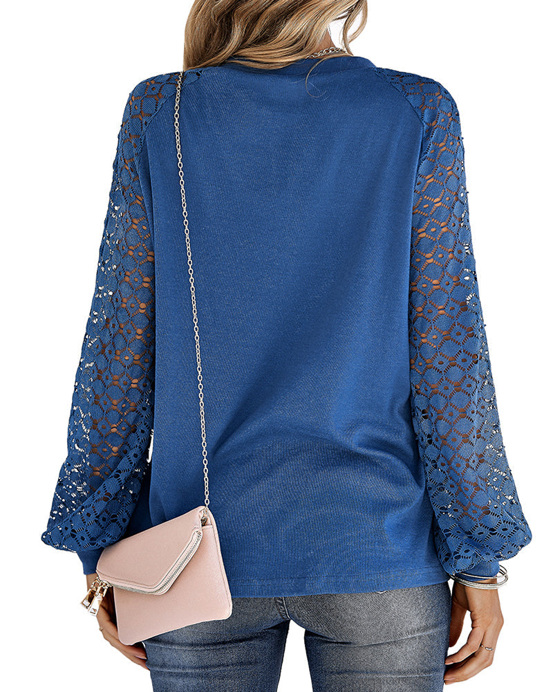 Lace cutout top