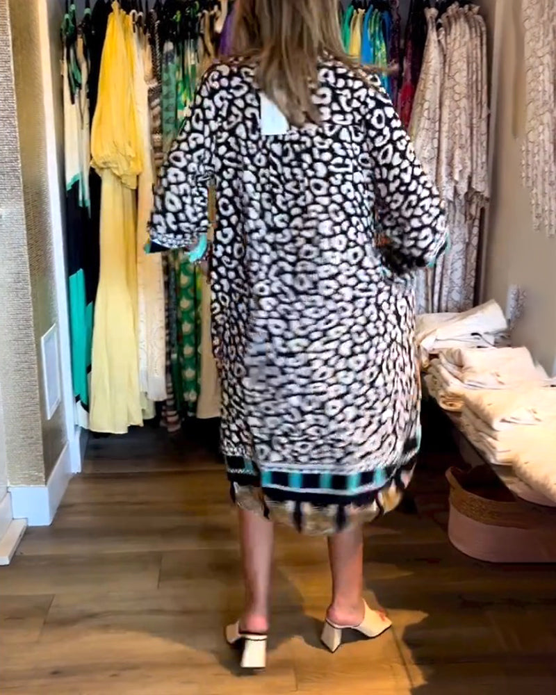 Botanical print loose casual dress