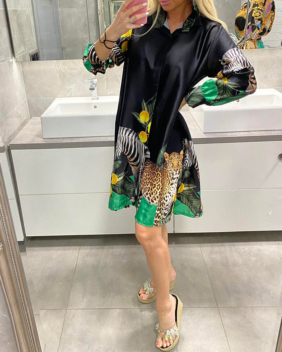 Tiger Printed Loose Dress