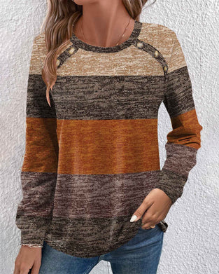 Round Neckline Color Block Top