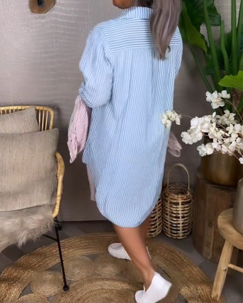 Casual striped pocket dress