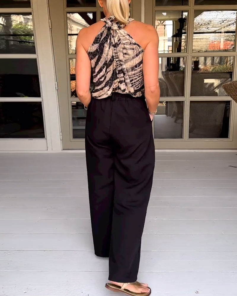 Vintage zebra print sleeveless top