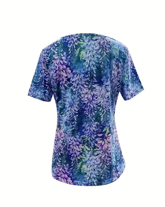 Short-sleeved botanical print Blouses