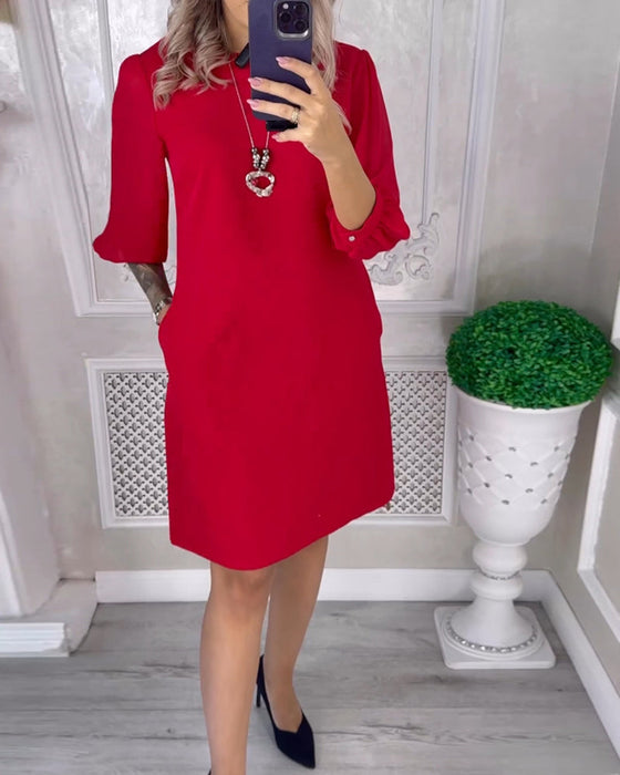 Solid color simple elegant dress