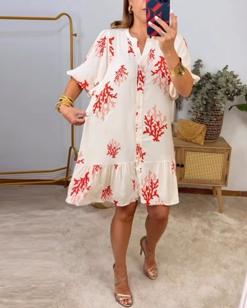 Paneled bell sleeve dress