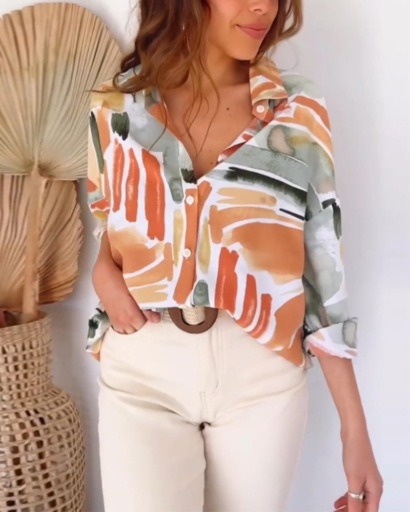 Colorful loose commuting shirt