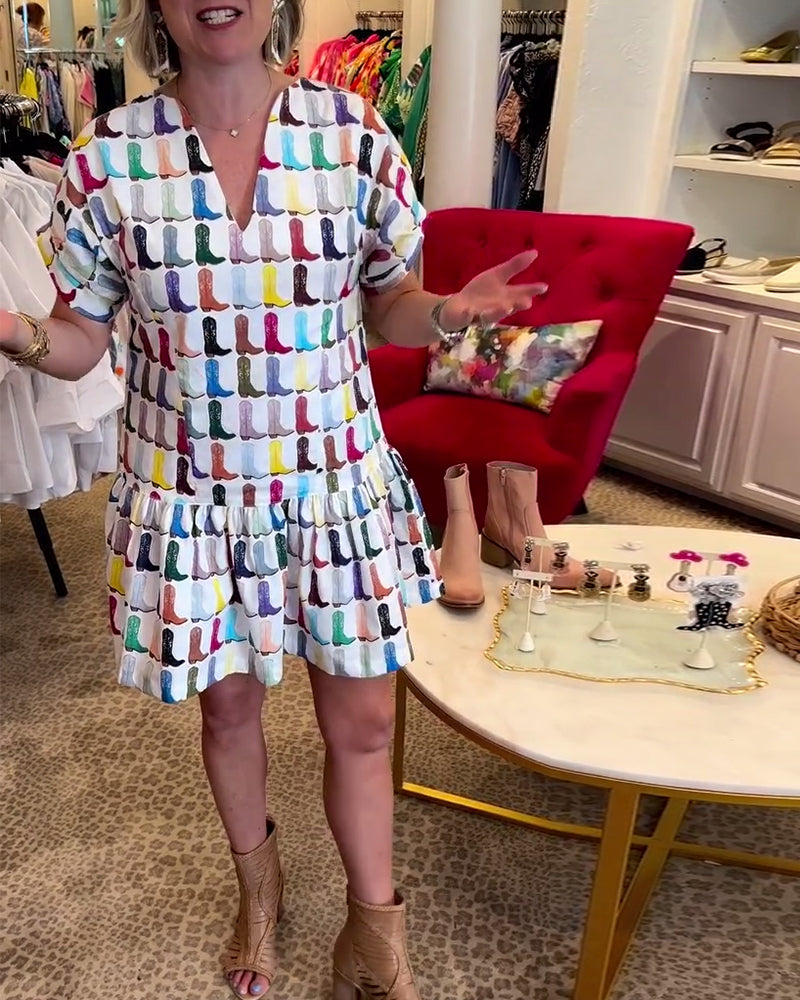 Colorful cartoon pattern dress