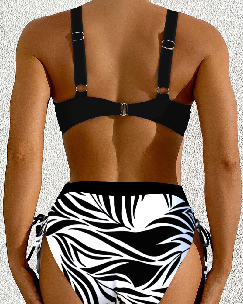 Two-Piece Printed High Waist Bikini