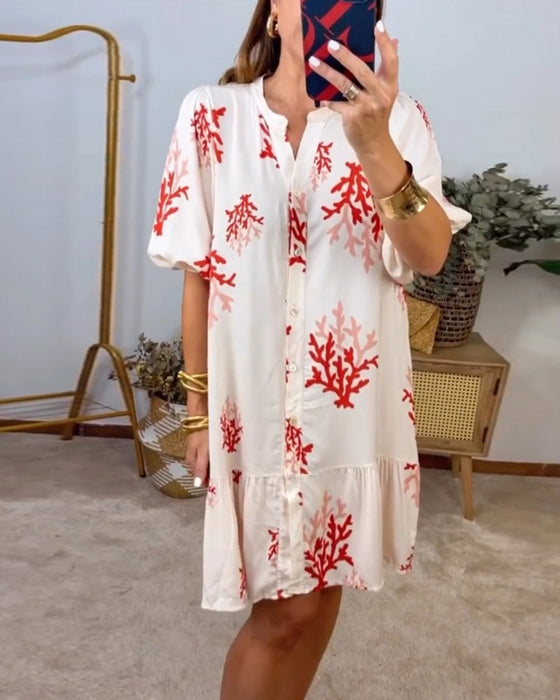 Paneled bell sleeve dress