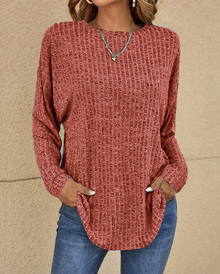 Round Neck Solid Color Top