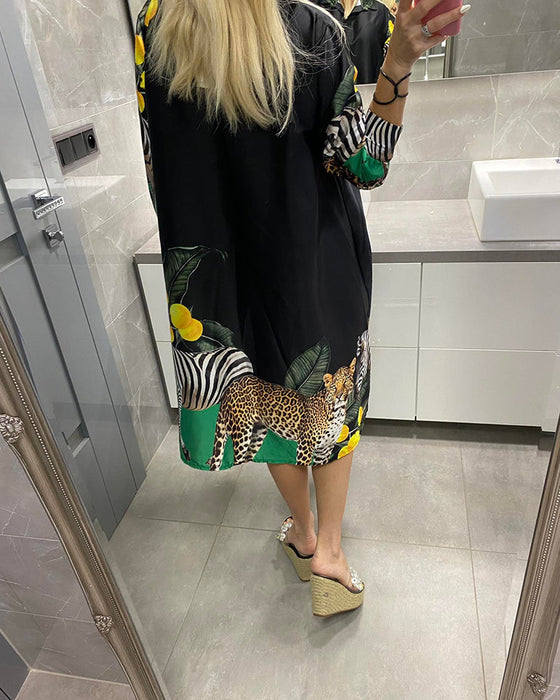 Tiger Printed Loose Dress