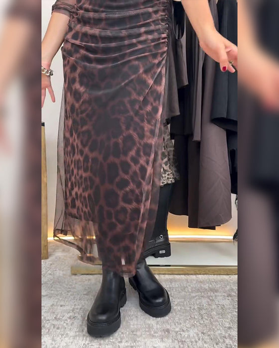 Fashionable Leopard Print Dress