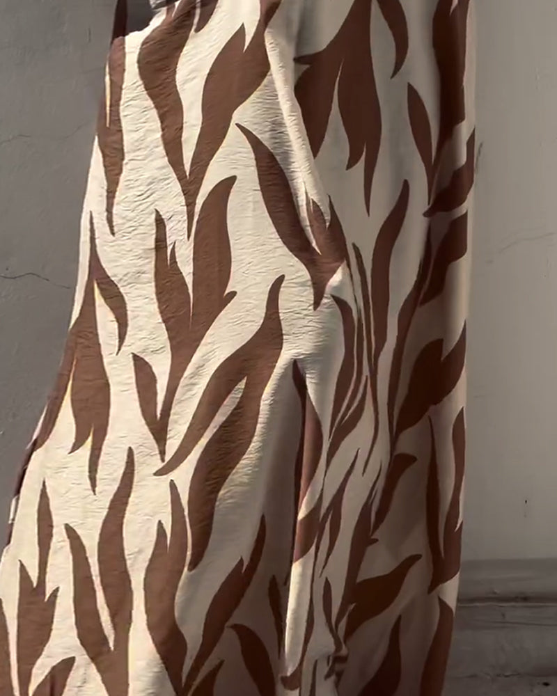 Sleeveless Backless Printed Dress