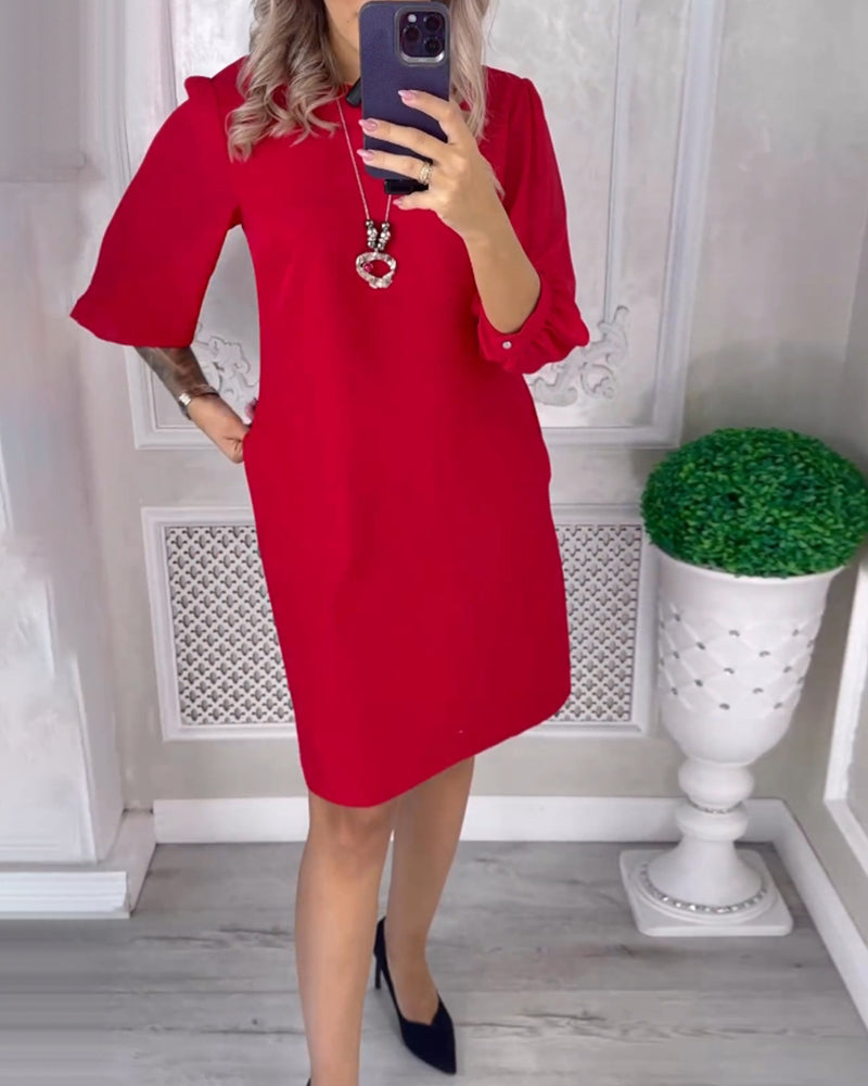 Solid color simple elegant dress