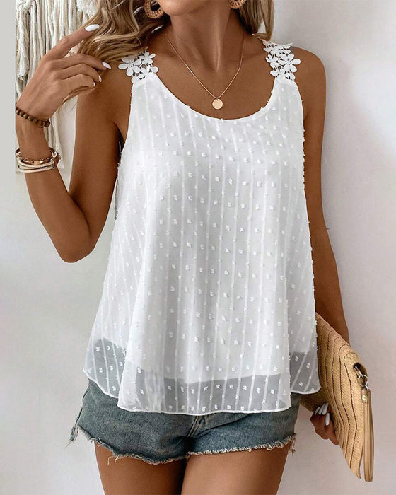 Solid Color Shoulder Strap Vest