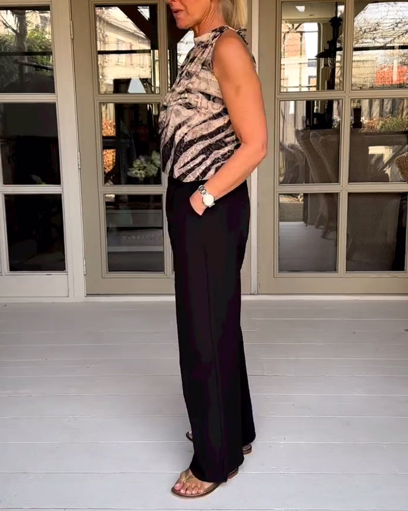 Vintage zebra print sleeveless top