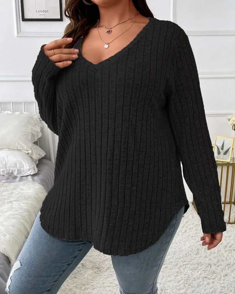 Solid color Blouses with long sleeve