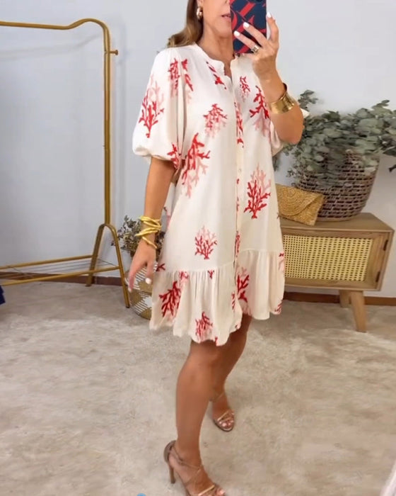 Paneled bell sleeve dress