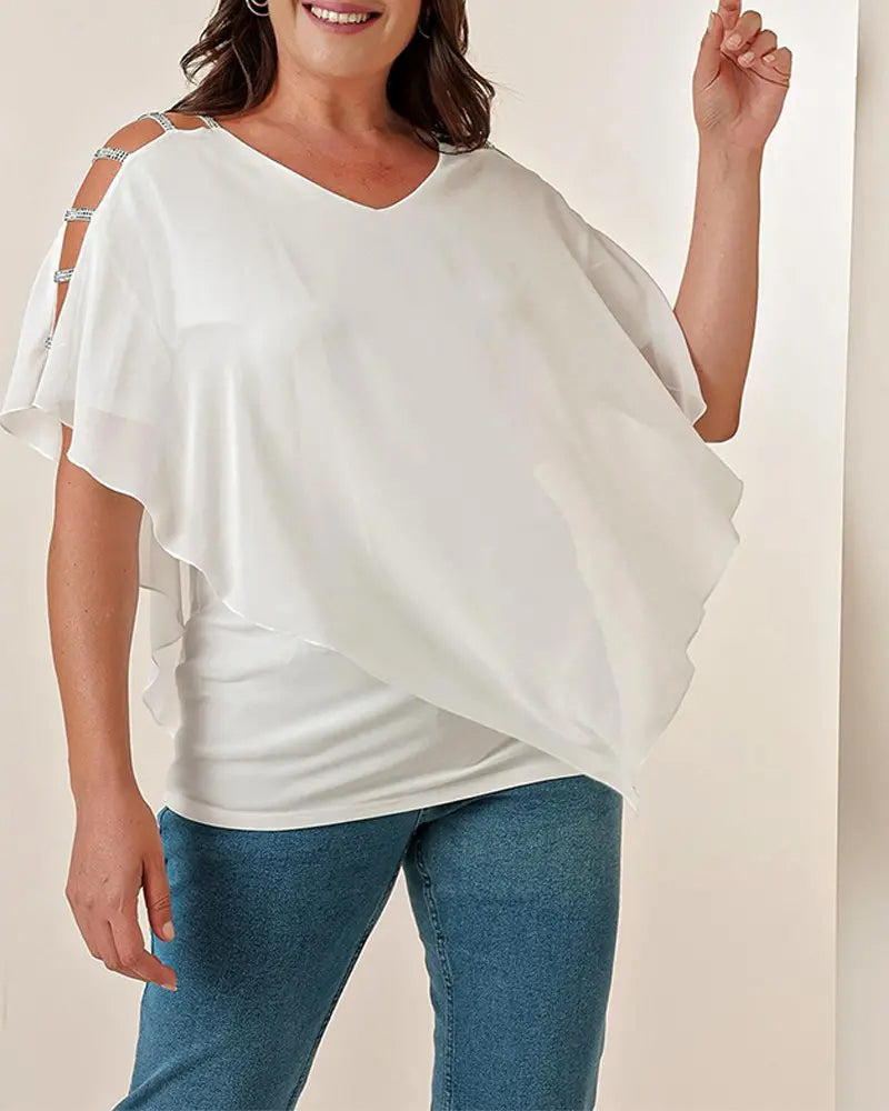 Solid color loose hollow top