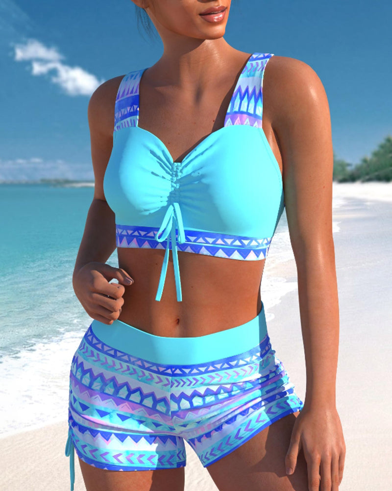 Slimming high-waisted bikini swimsuit