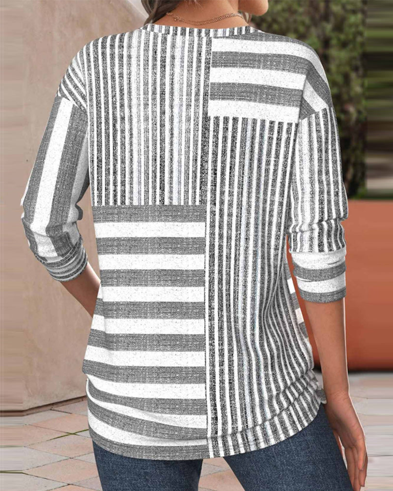 Casual striped printed top