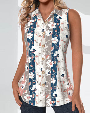 Casual sleeveless printed top