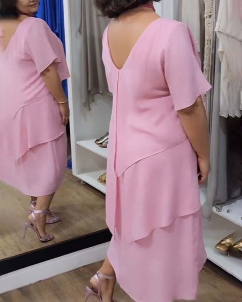 Round neck patchwork dress