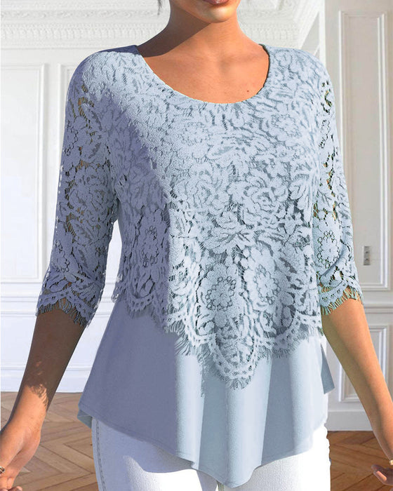 Round Neck Lace Blouse